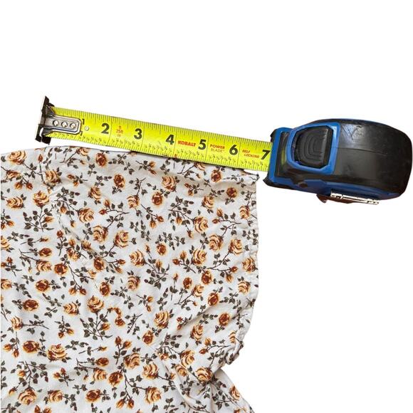 Wild Fable Floral Button-Up Blouse - White and Orange - Picture 6 of 7